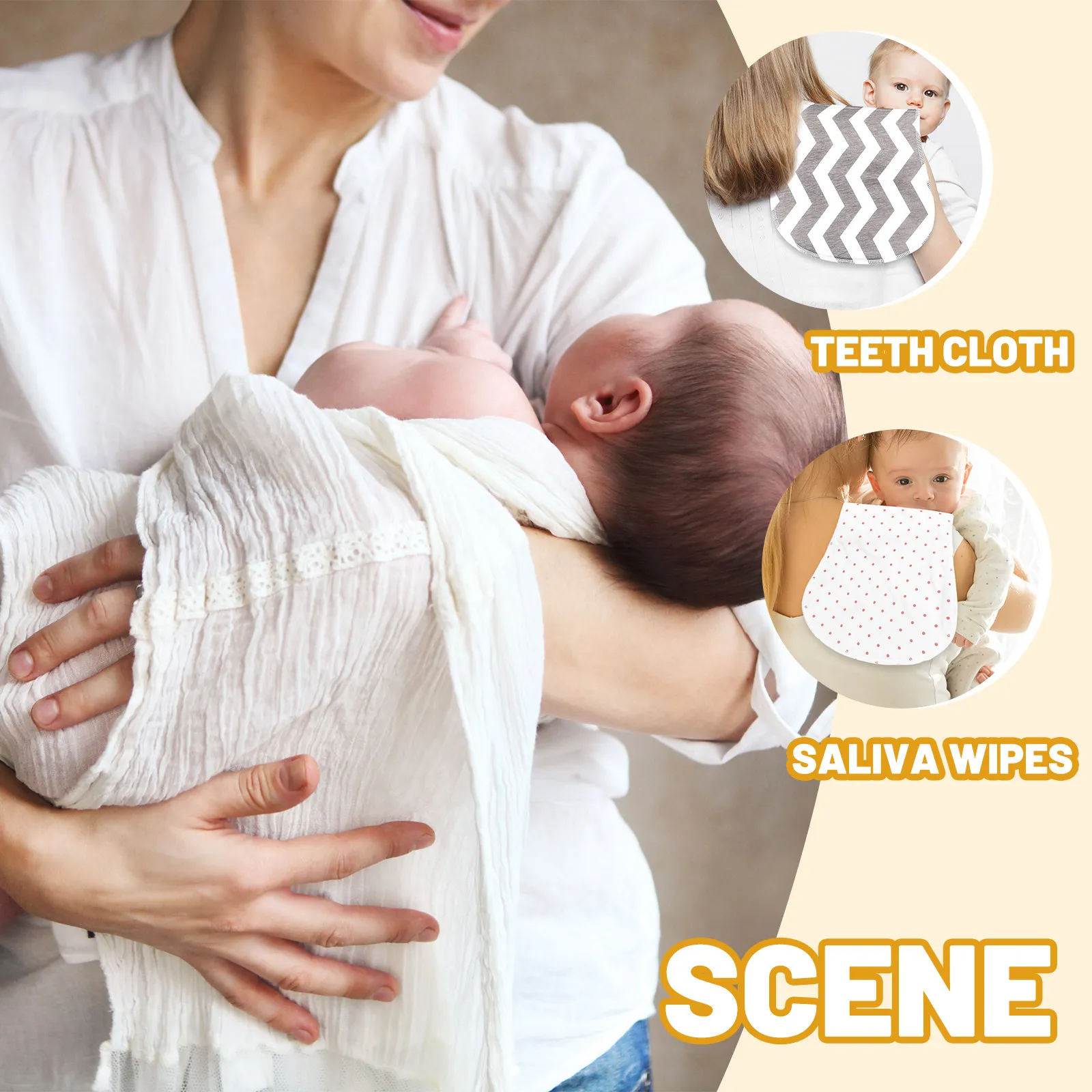 

Набор из 3 маленьких хлопковых многоразовых нагрудников унисекс для защиты от слюней, универсальные нагрудники для защиты плеч для взрослых, детей и пожилых людей