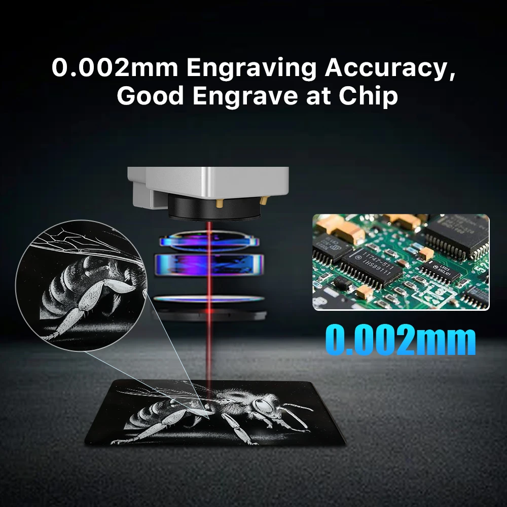 Incisore per marcatura laser Cloudray 355nm UV 5W adatto per marcature fini oro, argento, rame, vetro ecc. Ampia gamma di materiali