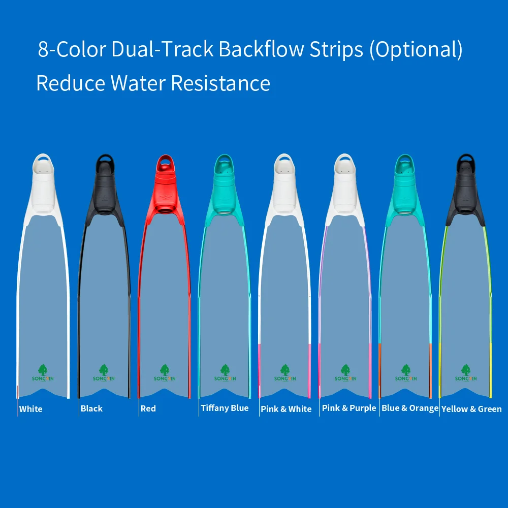 Professional Coated Fiberglass Fins for Freediving Unisex Long Blade Snorkeling Spearfishing Swim Fins