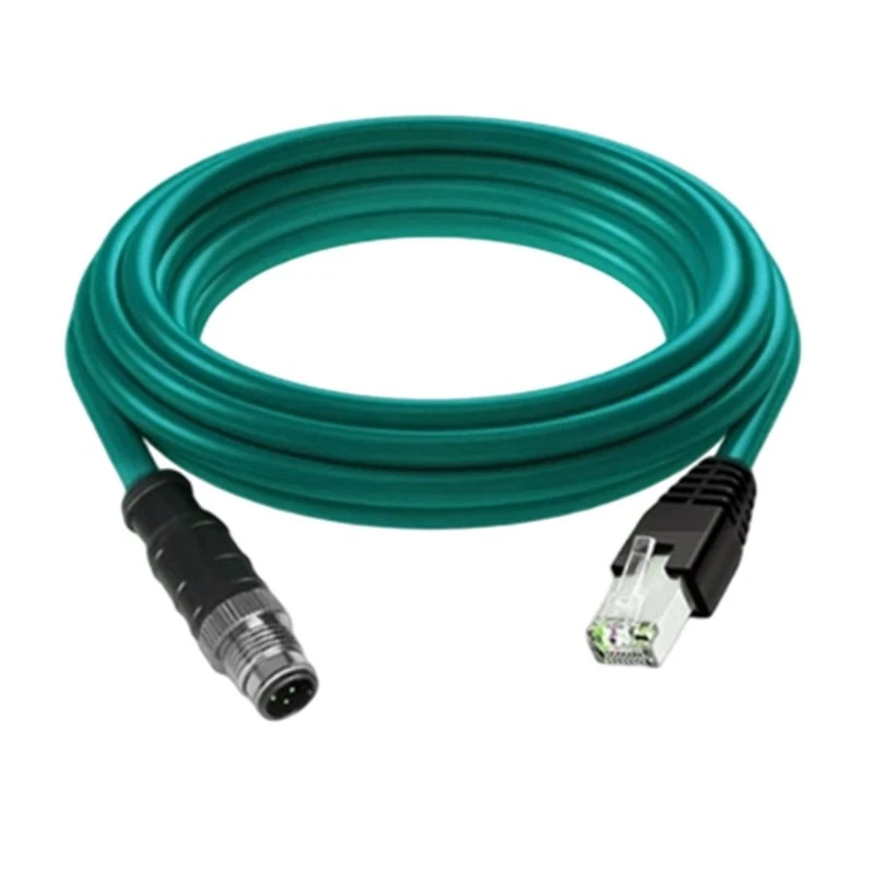 M12 To RJ45 Connector Coding Cable 4Pin D-Code High Flexible Male To Female Ethernet Connection Sensor Wire 1M