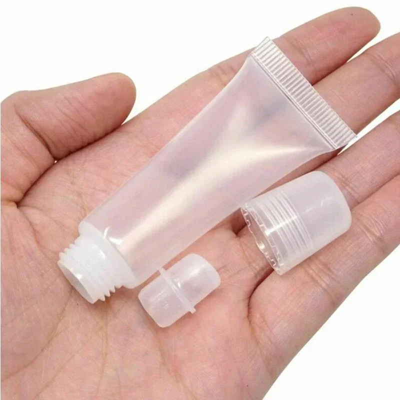 30 peças 5g-15g vazio transparente plástico brilho labial tubos macios garrafa mini bálsamo labial recipientes de amostra cosmética para viagens maquiagem diy