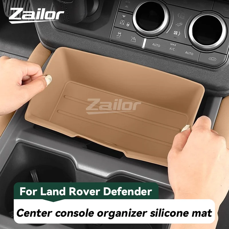 Для Land Rover Defender 90 110, ящик для хранения центральной консоли, силиконовый коврик, лоток, автомобильный органайзер, аксессуары для интерьера