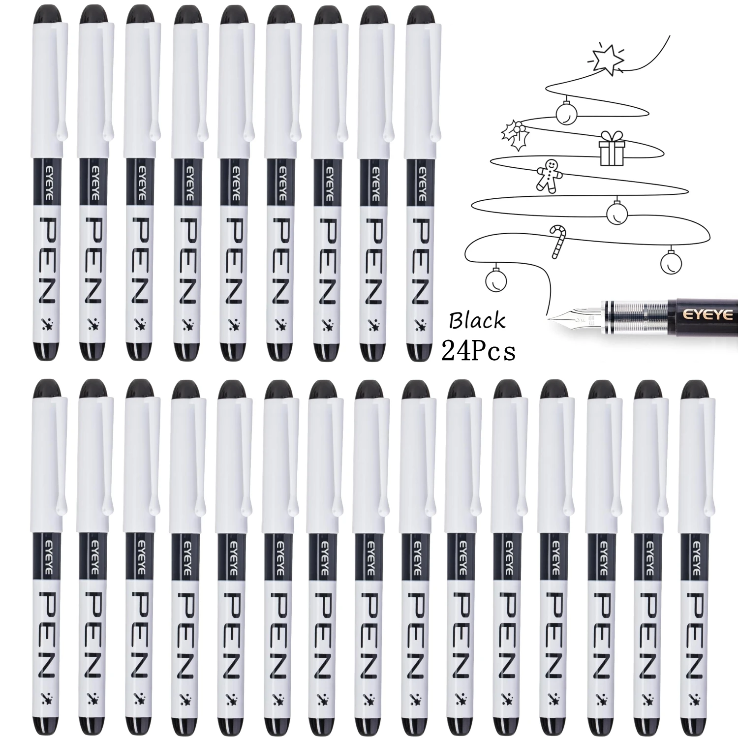 Wegwerpvulpennen, rechte vloeibare vulpennen, voor schrijven, sneldrogende inktpen, soepel schrijven veelkleurige kunstbenodigdheden