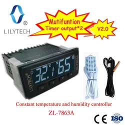 LILYTECH, ZL-7863A, Constant temperature humidity controller, Day night simulation, Greenhouse Reptile Room controller, LILYTECH