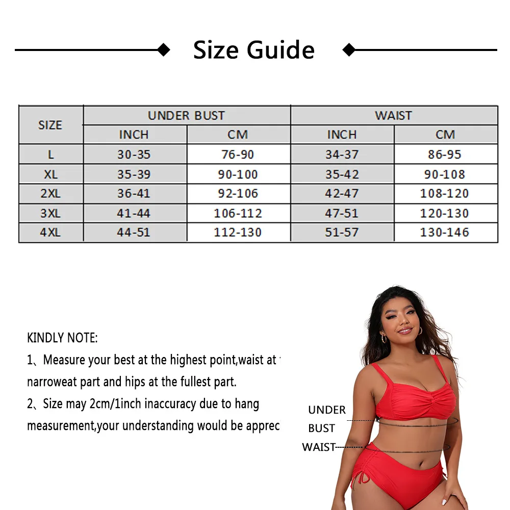 2022 New Large Size 4XL Bikini Set Swimsuits Women Plus Size Swimwear Two Piece Swimming Suit Women Sexy Bathing Suit