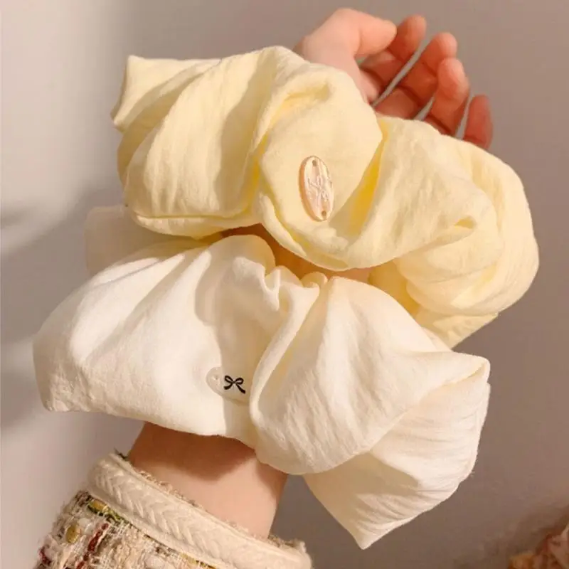 1 2Pcs Solid Elegant Large Soft Scrunchie for Women Girls Strong Elastic Hair Accessories for Home School and Gift - view 4
