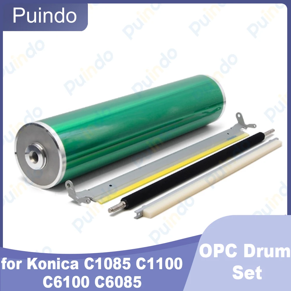 

KATUN OPC Drum Set for Konica Minolta C1085 C1100 C6100 C6085 Drum Cleaning Blade Lubricant Bar Cleaning Brush Roller