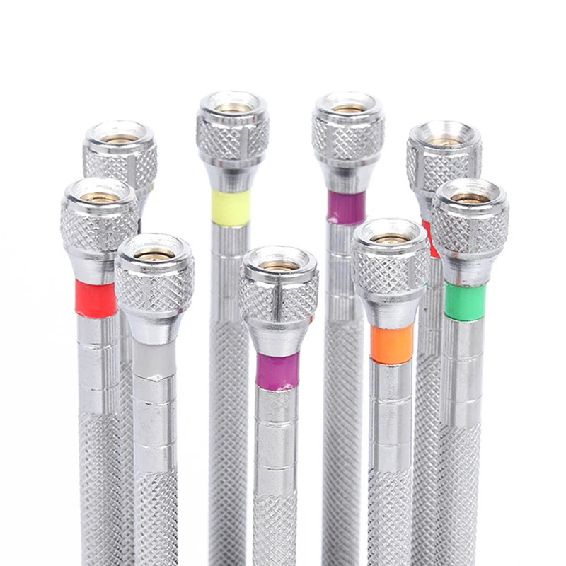 طقم أدوات إصلاح الساعة ، 9 أجزاء ، قاعدة دوارة ، فولاذ نقي ، 5978 ، أحجام مختلفة