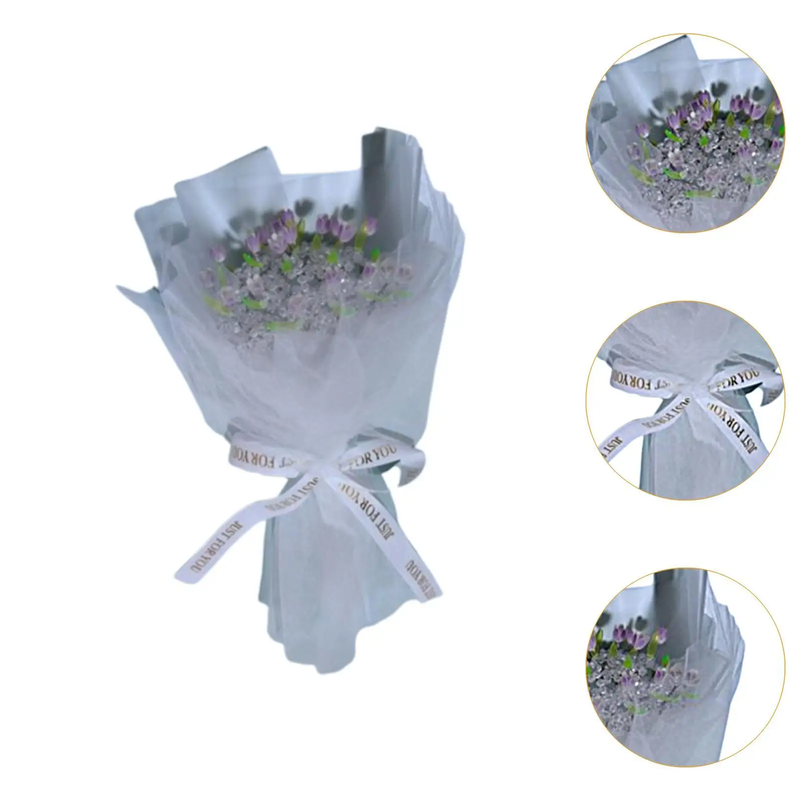 Ramo de flores de tulipanes de simulación DIY, regalo de vacaciones, encantador y elegante con tira de luz para granja, estudio, sala de estar, dormitorio interior