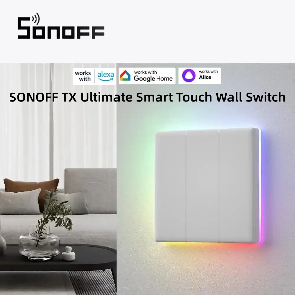 

SONOFF TX Ultimate Smart Touch Настенный переключатель Беспроводное двустороннее управление Светодиодная подсветка eWeLink-Пульт дистанционного управления Поддержка Alexa Google Alice