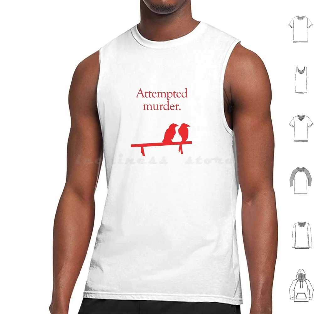 Attempted Murder ( Red Version ) Tank Tops Vest Sleeveless Attempted Murder Murder Of Crows Murder Crows Crow Birds Bird