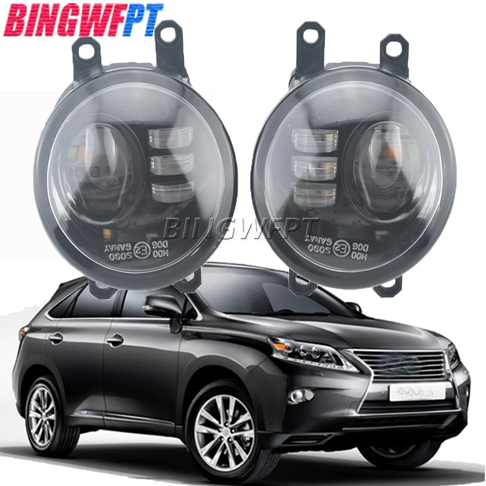 Car Double LED Fog Lights Auto Fog Light DRL 12V Daytime Running Lamp For Lexus RX 450H RX450H AWD Closed Off-Road Vehicle 2008