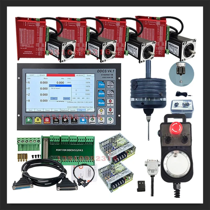 Ddcsv3.1 Upgrade Ddcsv4.14 Axis Cnc Engraving Machine Controller Nema23 Hybrid Servo Motor Kit 3d Edge Finder E-stop Mpg 75w 24v