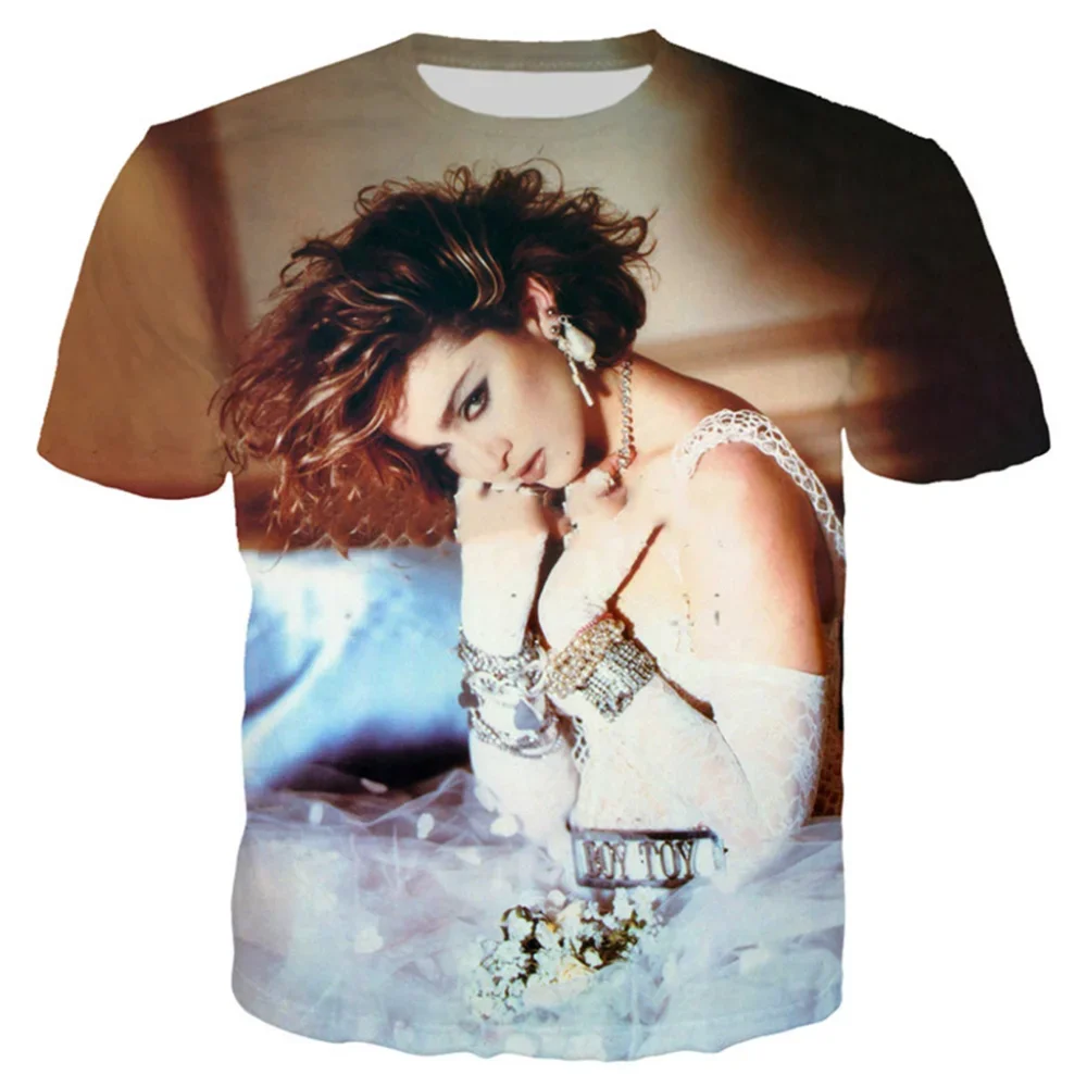 Y2K Singer Madonna Graphic T Shirts Summer Women Men Clothing Fashion Casual Tops Tees Harajuku Streetwear Oversized T-shirt