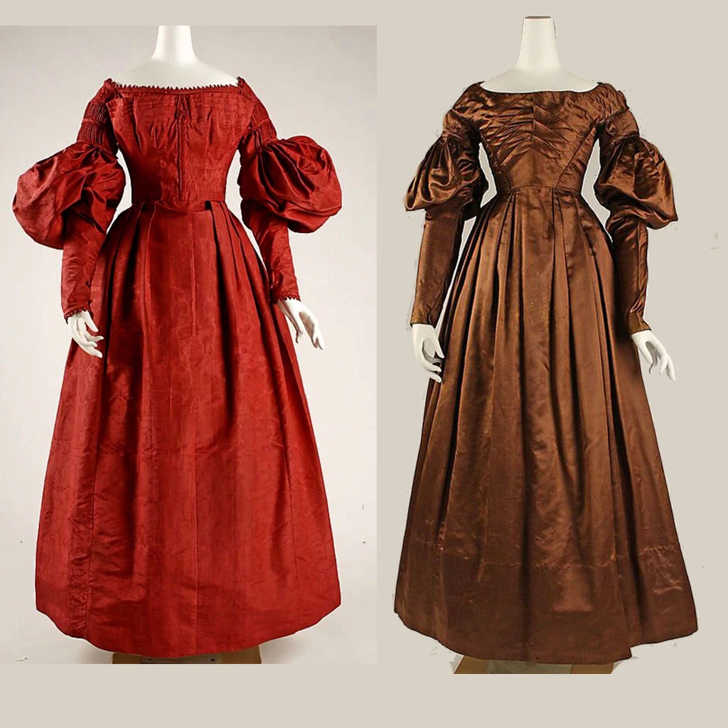 

1830s dress 19th century lady fashion ball gown civil war southern belle dress Victorian lantern sleeve vintage evening dress