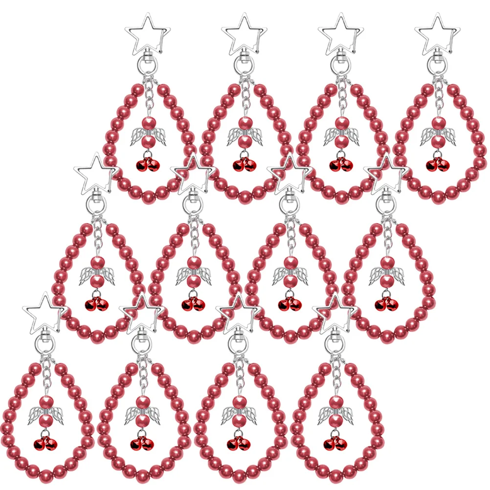 

12Pcs Christmas Gift Keychain Beaded Xmas Tree Pendants Xmas Bell Hanging Ornaments Festive Party Supplies Christmas Ornaments