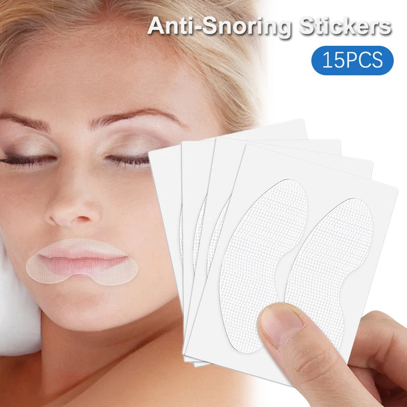 15Pcs Kids Adults Anti Snoring Lip Sticker Night Sleep Nasal Breathing Mouth Correction Tape