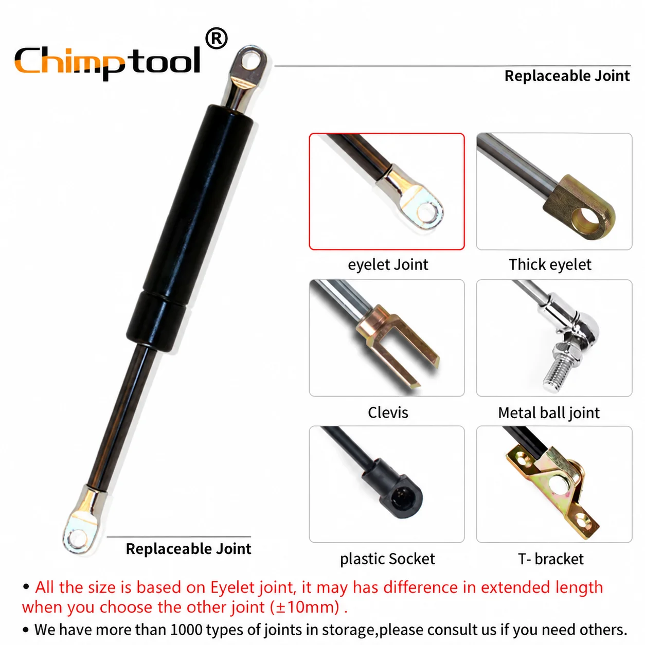 1PC Gas strut 150N 160N 170N 180N 190N 200N 210N 220N 230N 240N 250N 260N 270N Hydraulic shock absorber Can Customize