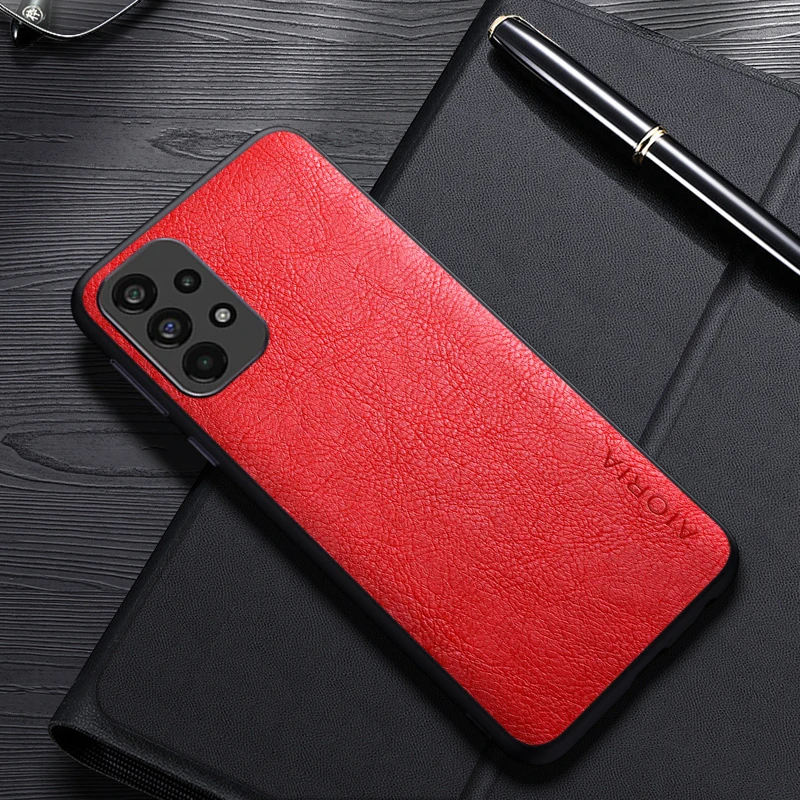 럭셔리 가죽 비즈니스 커버, 삼성 갤럭시 A73, A53, A13, A23, M13, M23, M33, A04S, 4G, 5G