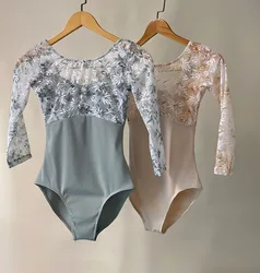 Leotardo de Ballet profesional para adultos, ropa elegante de manga larga para práctica de baile, equipo de baile, mono de gimnasia para mujer