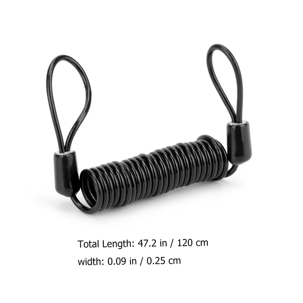 4pcs Anti Spring Rope Wire For Motorcycle Disc Brake Security Cable Durable Bike Lock Wire Reminder Lock Cable Black