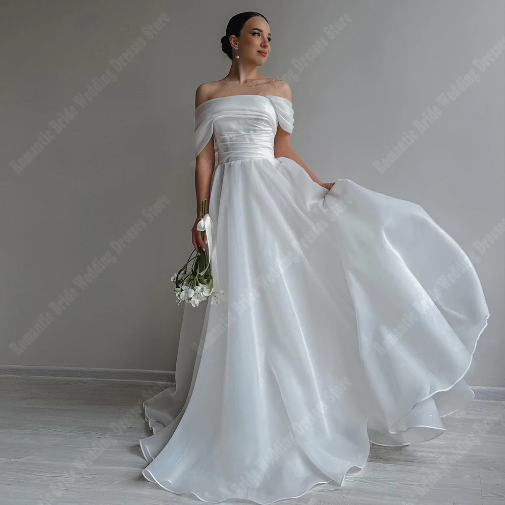 

Illusion Off The Shoulder Women Wedding Dresses Sexy Sleeveless A-Line Bridal Gowns Engagement Banquet Vestidos De Novias 2024