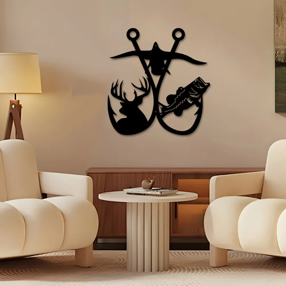 1pc Hunting Hook Metal Wall Art Iron Deer Duck Wall Decor for Cabin Lodge Man Cave Gift for Hunters Rustic Style
