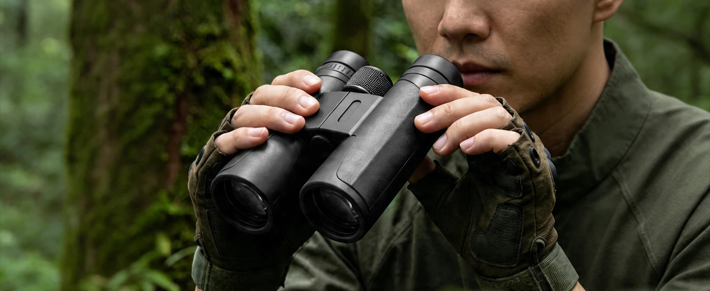 10X42 Fernglas Professionelles Dachkant-Prisma Leistungsstarkes Teleskop HD Tragbares Weitbereichs-Objektiv für Vogelbeobachtung Campingausflüge – Detail 8