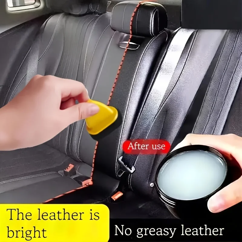 1 Set of Automotive Interior Renewal Wax - Multi-Surface Gloss Enhancer for Synthetic Leather, Dashboards, and Plastic Component