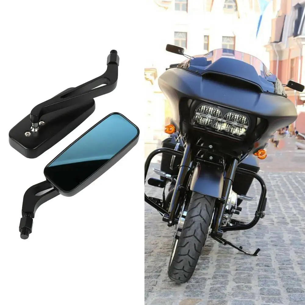 1 Pair Rectangular Motorcycle Mirror for Harley Cruiser Bobber Chopper Softail Sportster ATV Motor Mirror Accessories