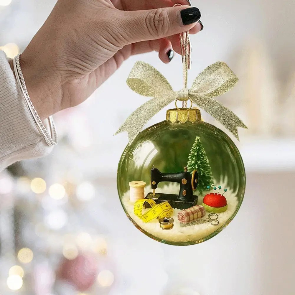 عيد الميلاد الخياطة زخرفة مخيط يدويا كرة الثلج الديكور ماكينة خياطة الرجعية عيد الميلاد الكرة الحلي عطلة احتفالية للحرف اليدوية