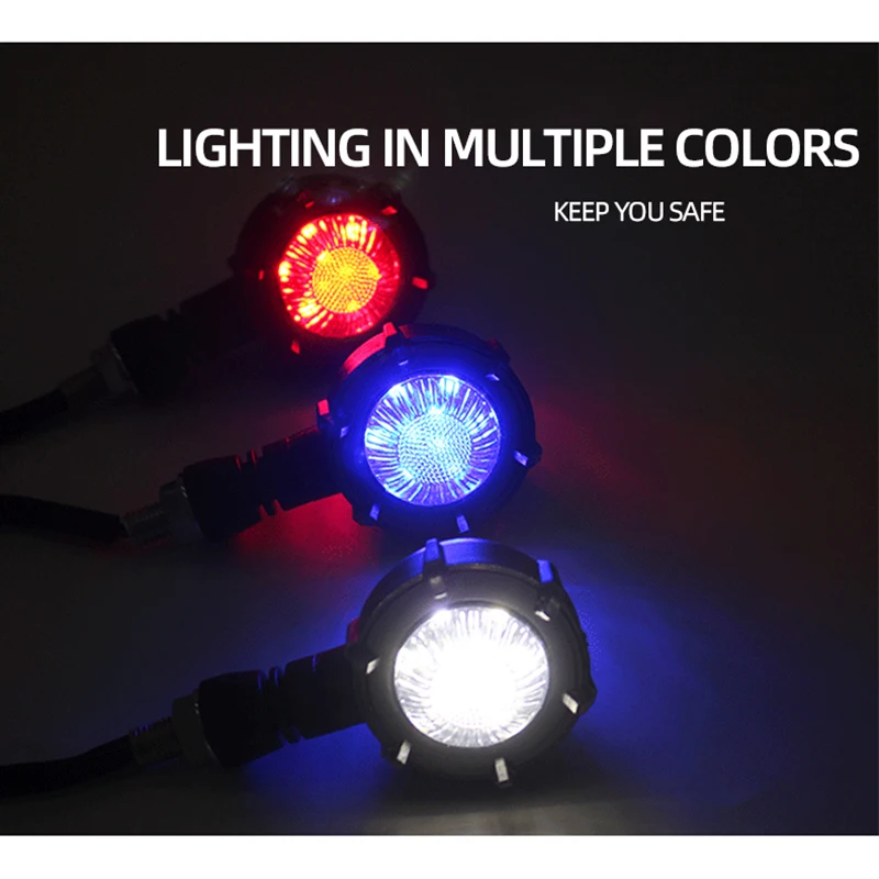 Motorcycle LED Turn Signal Lights LED Amber Flowing Blinker Universal Motorbike Indicator Flasher Lamp Scooter Accessories Red