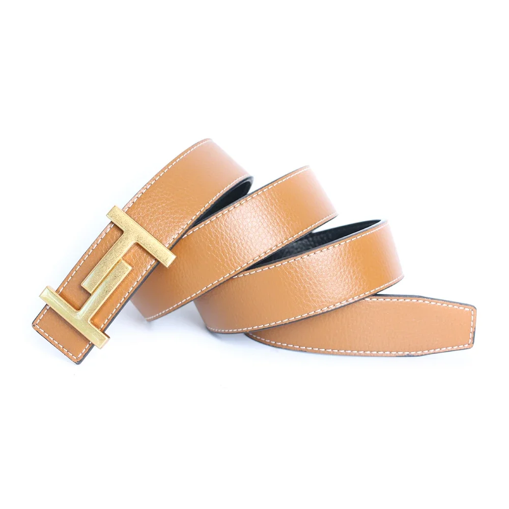 Luxury Designer Brand Waist Belt Men Gifts High Quality Women Genuine Real Leather Cowhide Dress Strap for Jeans Waistband White