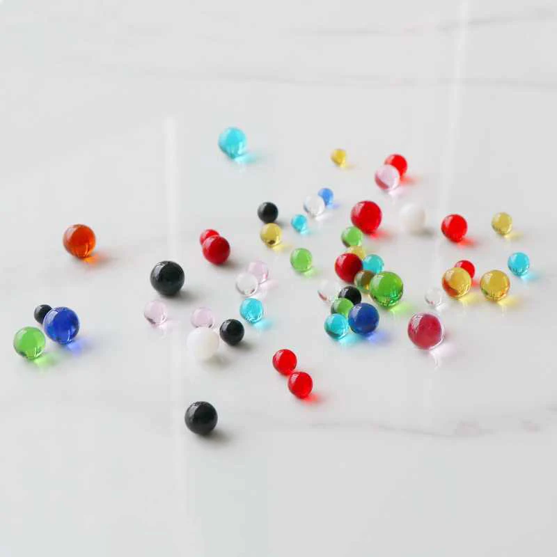 20/40/80/100Pcs Diamter 6 6.3 8 10 12mm Solid Mixed Colors Glass Crystal Ball Decoration Fish Tank Balls DIY Game Art Pieces