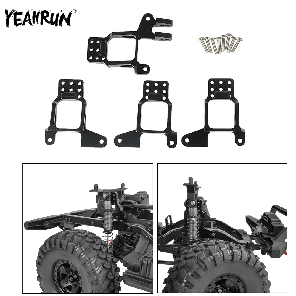 

YEAHRUN 4 шт. металлические передние и задние амортизирующие башенные кольца, амортизаторы для 1/10 строительных звезд TRX4, детали для гусеничных автомобилей на дистанционном управлении