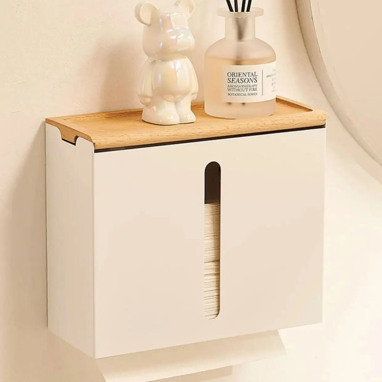 

White/Black 304 Stainless Steel Toilet Paper Towel Holder Wall-mounted Toilet Paper Dispensing Box Bathroom Hotel Storage Box