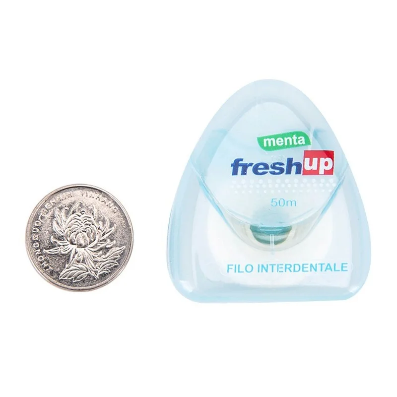 1 rolka 50m nić dentystyczna higiena jamy ustnej wosk do czyszczenia zębów o smaku mięty nić dentystyczna szpula wykałaczka nić dentystyczna