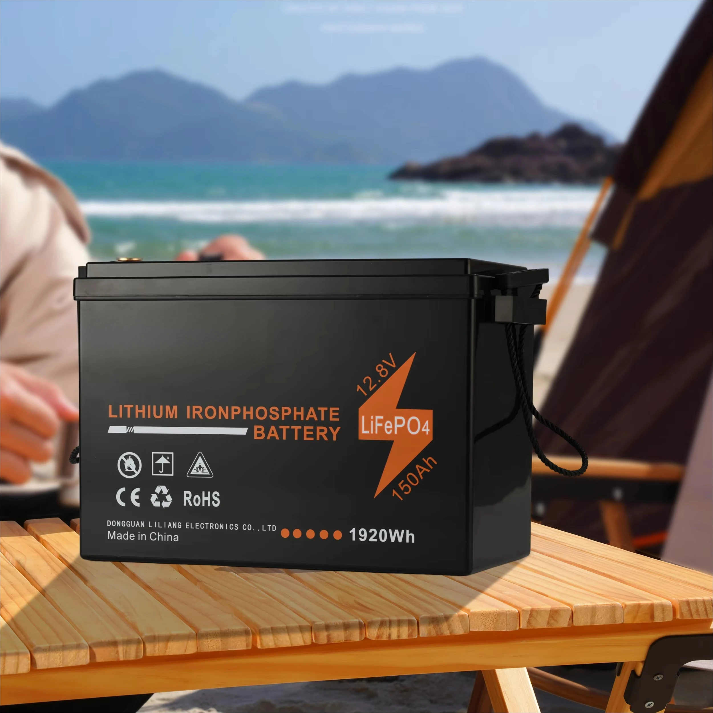 

150Ah 12.8V LiFePO4 Solar/RV 12V Lithium Iron Replacement Battery Charge/Discharge Energy Storage IP65 for Outdoor Use