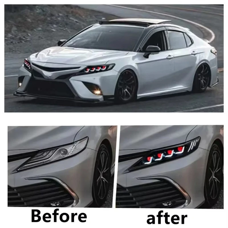 HETOP Camry Headlight 2018-2023 Upgrade LED Head Lamp DRL Signal Lens Headlight Modified Front Lamps for