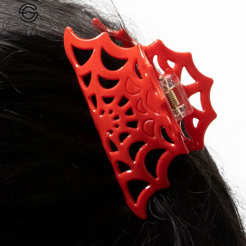 1pc Wansheng Spider Web Appearance Hair Clip Advanced Acrylic Jewelry Hollow out Gripper Korean Edition Elegant