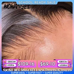 WOW ANGEL HD Lace 5x5 6x6 13x4 13x6 HD Lace Frontal Only Melt Skin Straight Hair Pre Plucked invisible HD Lace Closure Only