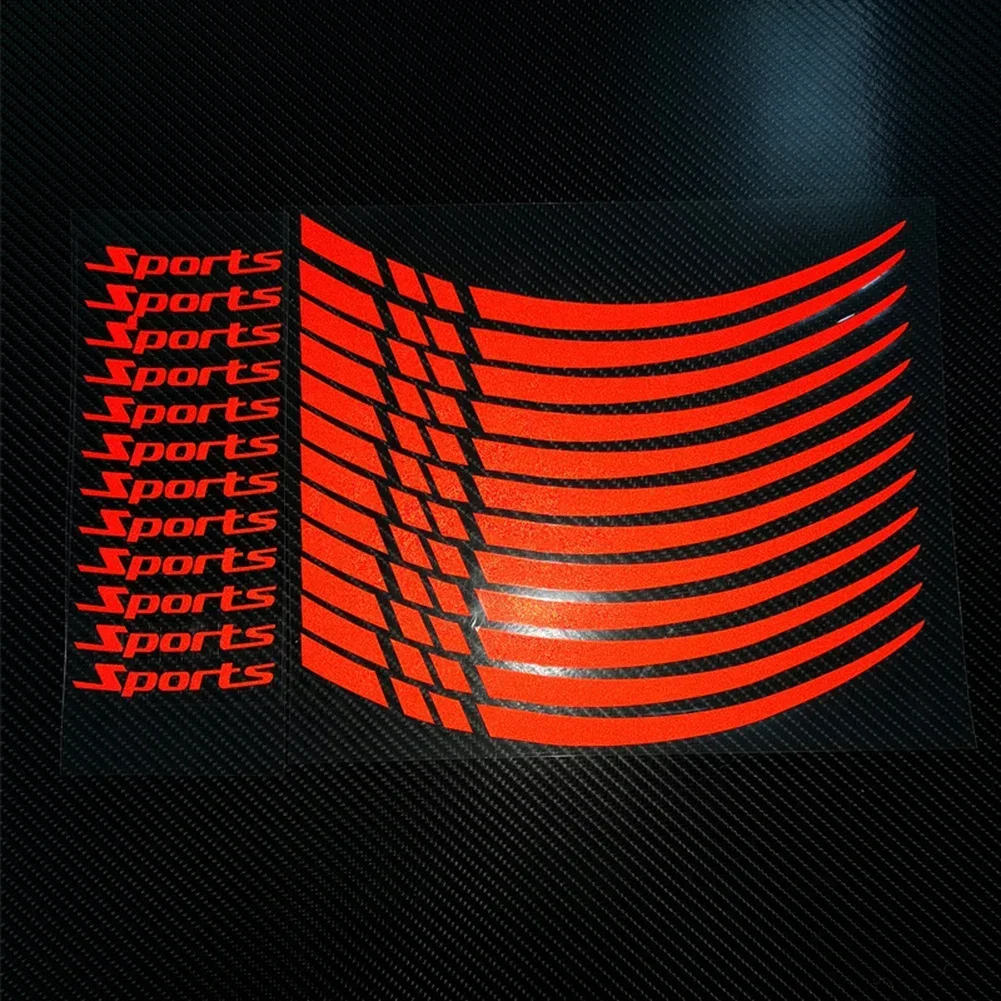 Wheel Decals Sticker Wheel Rim Stripe Wheel Decal Tape Sticker Red For 18-21Inch Sport Wheel Motor Wheel Rim Stripe Tape Sticker