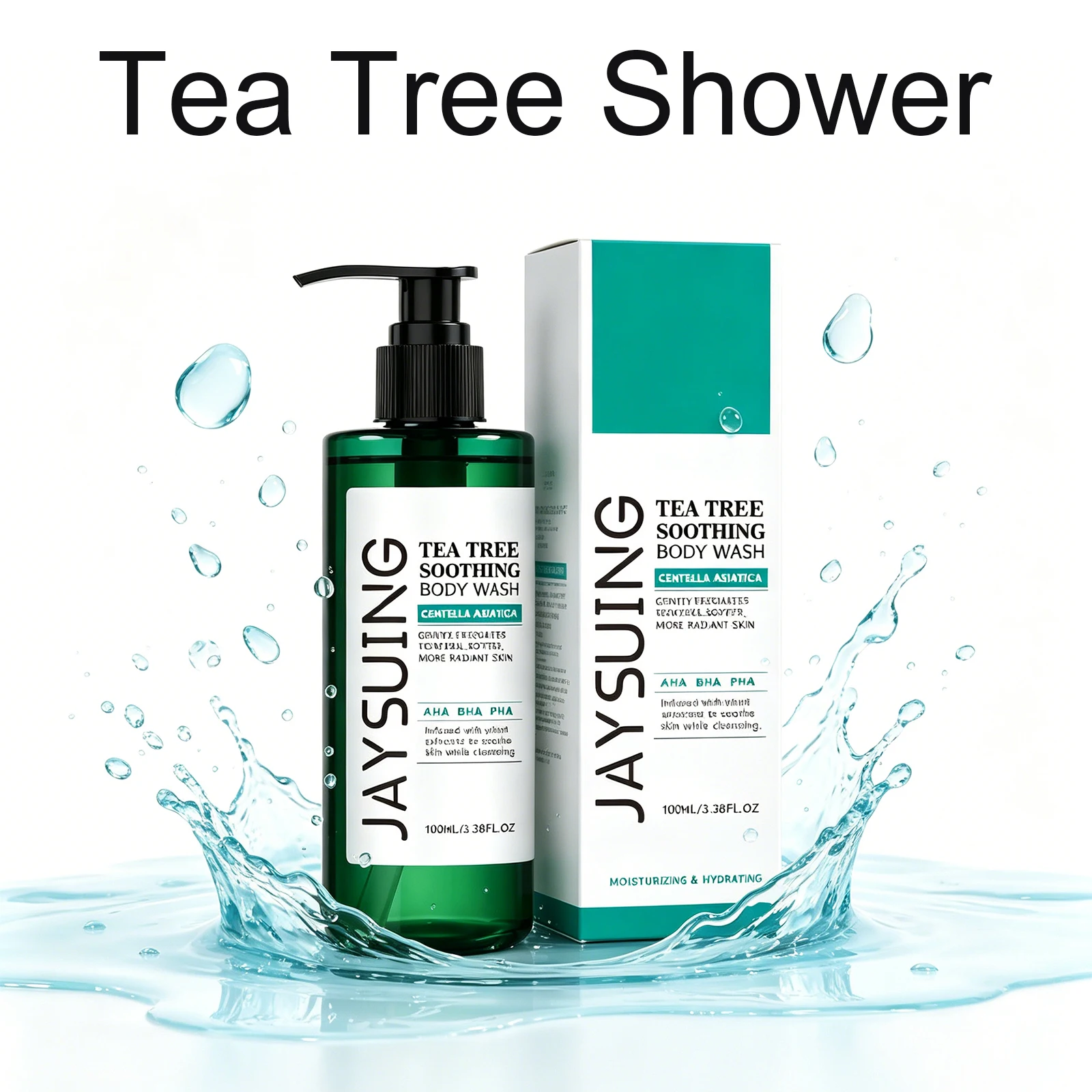 Tea Tree Shower Gel Exfoliating Control Oil Hydrate Lasting Aroma Refreshing Rich Foam Body Wash Soothing Moisturize Bath Lotion
