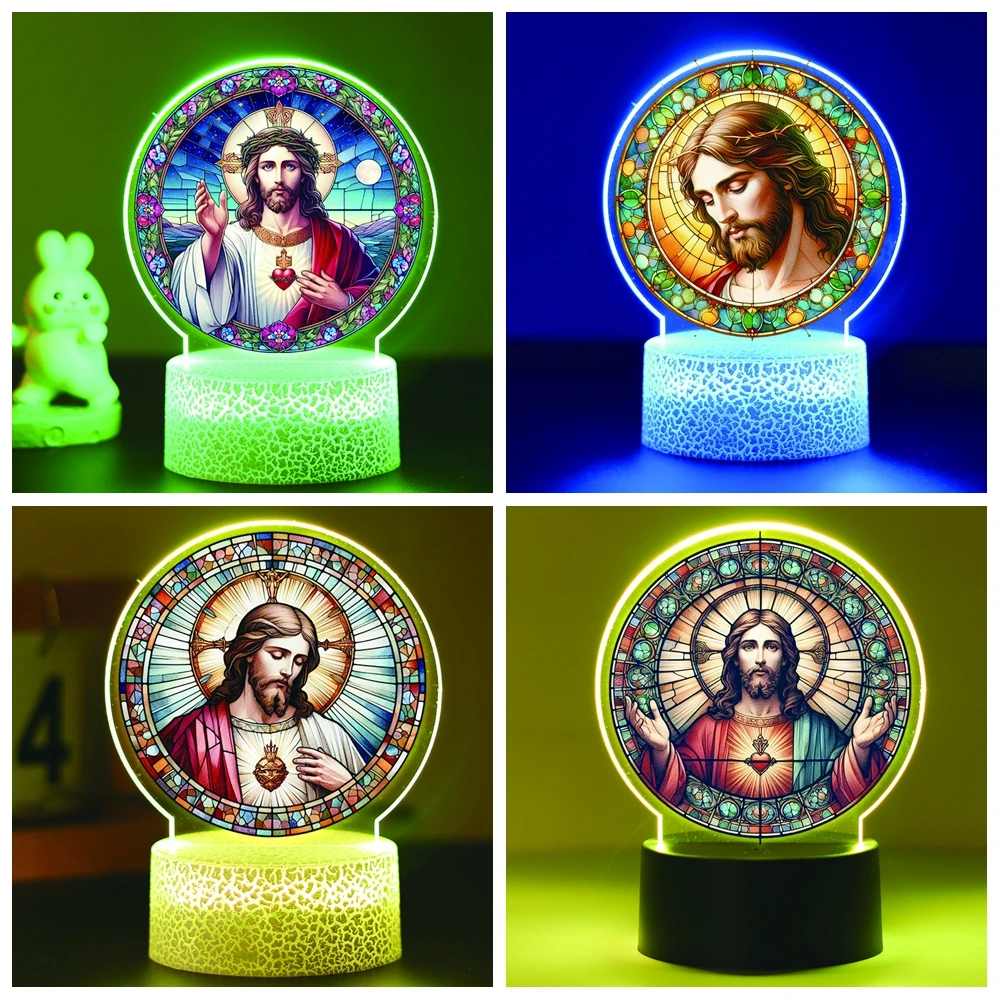 Jesus Led Night Lamp Usb For Bedroom Decor Light Christmas Gifts