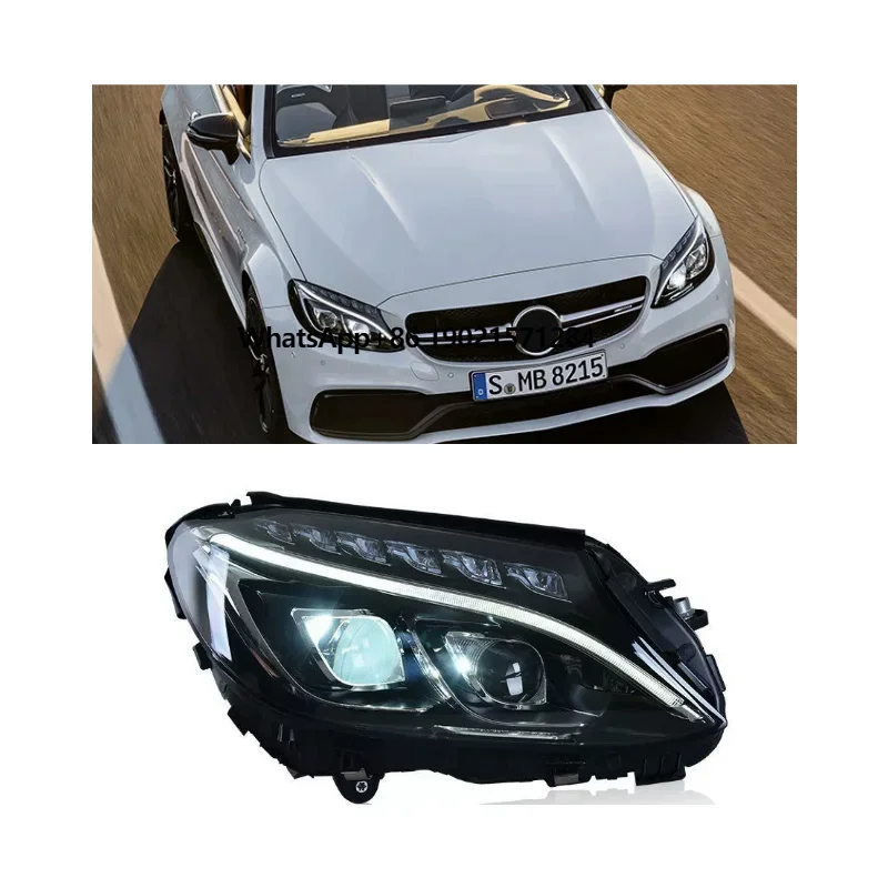 

W205 Upgrade Headlight for Benz C-Class 2014-2018 C260 C300 LED DRL H7 Dynamic Bi Xenon Turn Signal Auto Head Lamps Modified