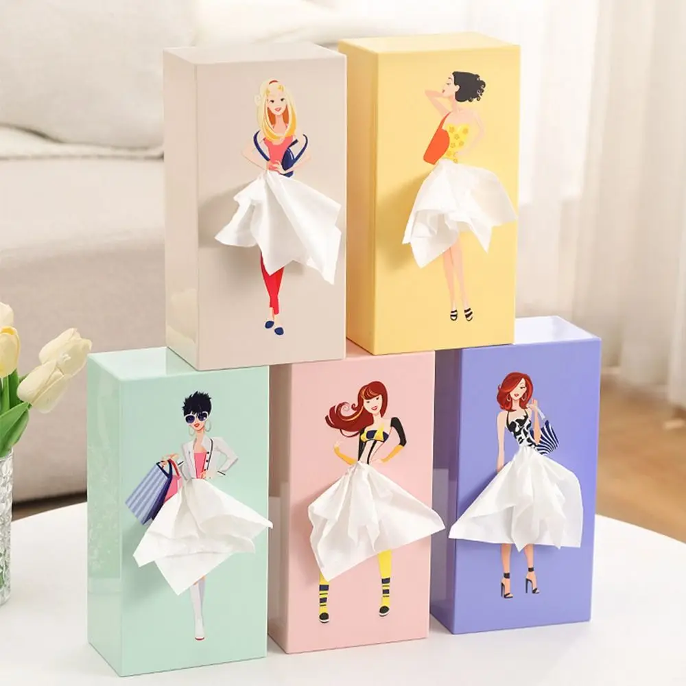 

New Gifts Waterproof Classy Girl Tissue Box Napkin Holder Craft Ornaments Desktop Storage Boxes Hangable Storage Case Car