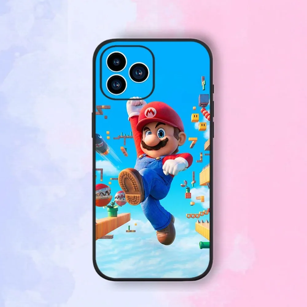 Game S-Super M-Mario Bros Phone Case iPhone 15,14,13,12,11,XS,XR,X,8,7,Pro,Max,Plus,mini Silicone Black Cover