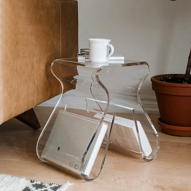 

Transparent Acrylic Coffee Table Living Room Sofa Side Table Nordic Home Furniture Modern Tea Table Multifunctional Storage Desk
