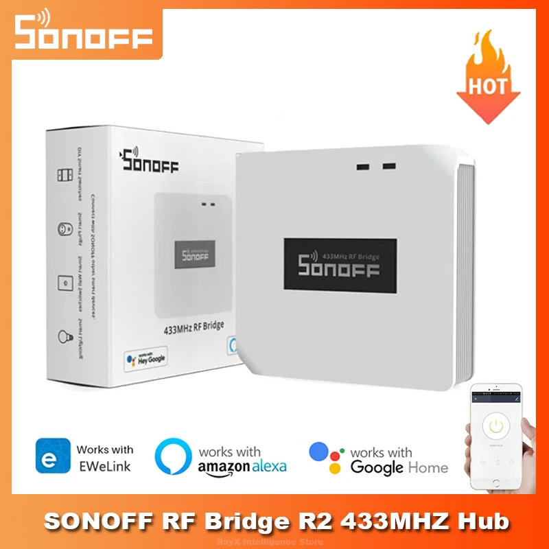 SONOFF RF BridgeR2 Wi-Fi 433 МГц беспроводной пульт дистанционного управления, работает с Alexa Google Home