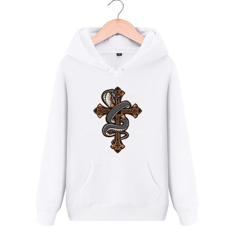 Newest Men's Cobra Cross Print Designer Hoodies Man Casual Pullover Sweatshirts Fashion Streetwear Hooded Tops for Male